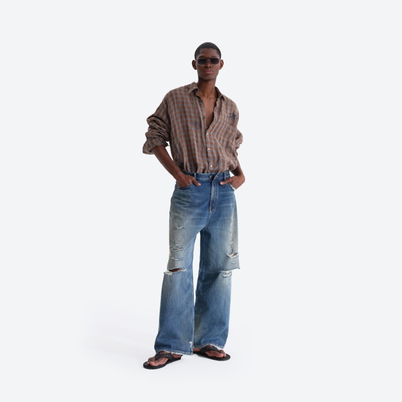 Distressed Baggy Denim Jeans
